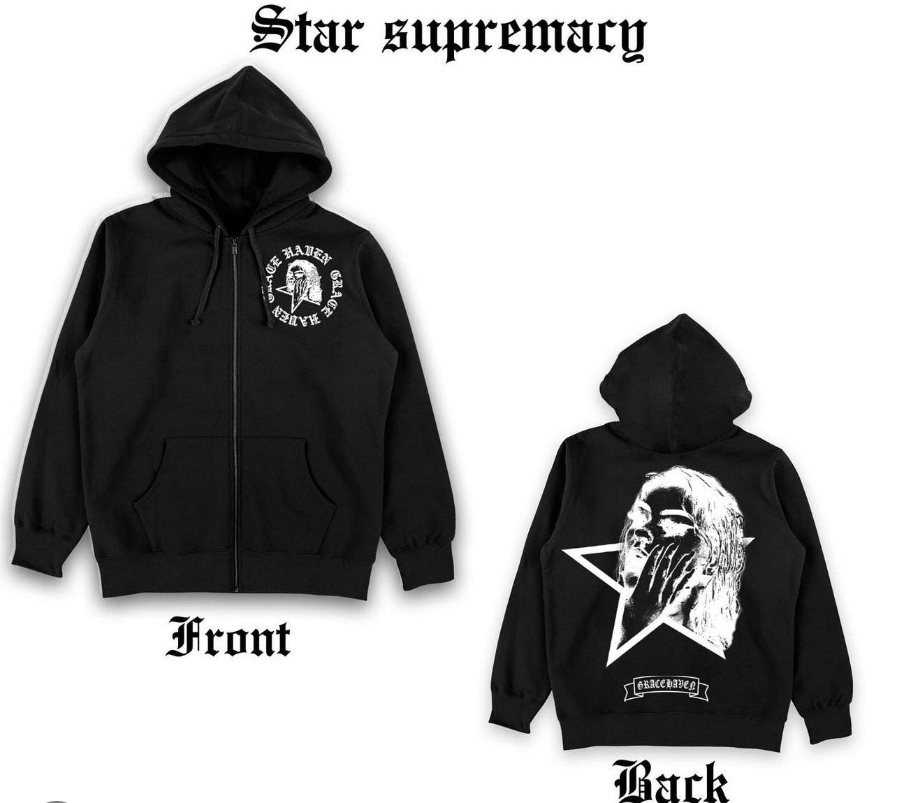 GraceHaven "Star Supremacy" Black Hoodie